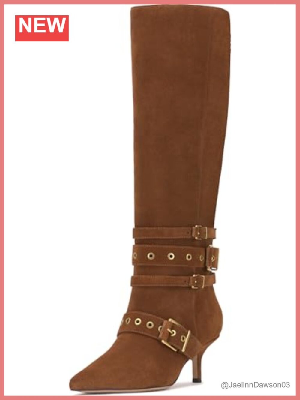 Knee-High Suede Stiletto Heel Boots Pointed Toe Zip Closure